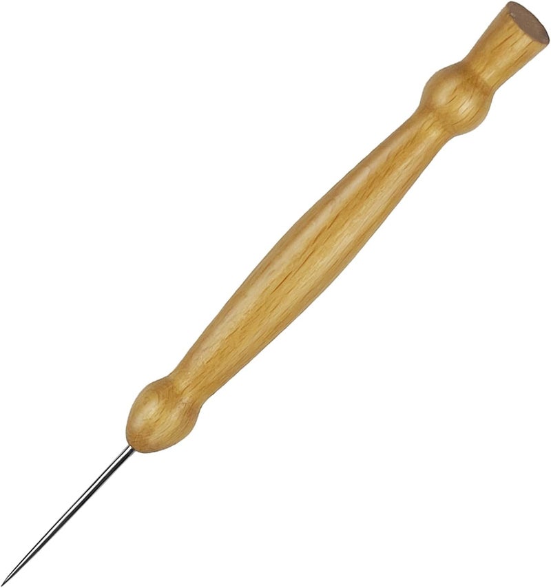 MCSDFN Multifunctional Sewing Awl Tool with Wooden Handle - Precision Stiletto Pressing Tool for Quilting, Leathercraft & Fabric Projects - Image 1